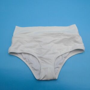 Victoria's Secret Bikini Bottoms Womens Large High Waist White Recycled Nylon